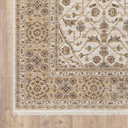 Maharaja Oriental Ivory/ Gold Cut Pile Rug