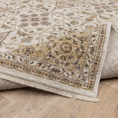 Maharaja Oriental Ivory/ Gold Cut Pile Rug