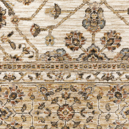 Maharaja Oriental Ivory/ Gold Cut Pile Rug