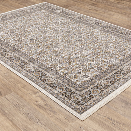 Maharaja Oriental Ivory/ Charcoal Cut Pile Rug