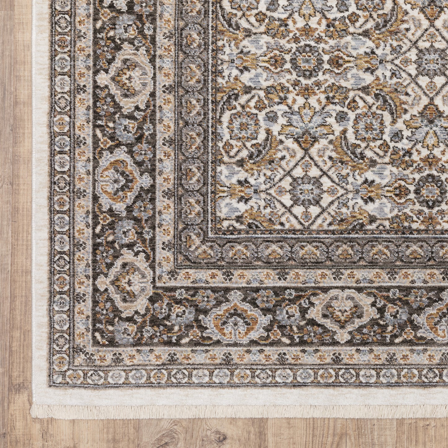 Maharaja Oriental Ivory/ Charcoal Cut Pile Rug