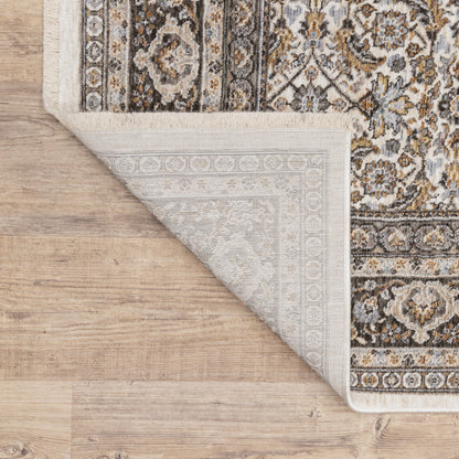 Maharaja Oriental Ivory/ Charcoal Cut Pile Rug