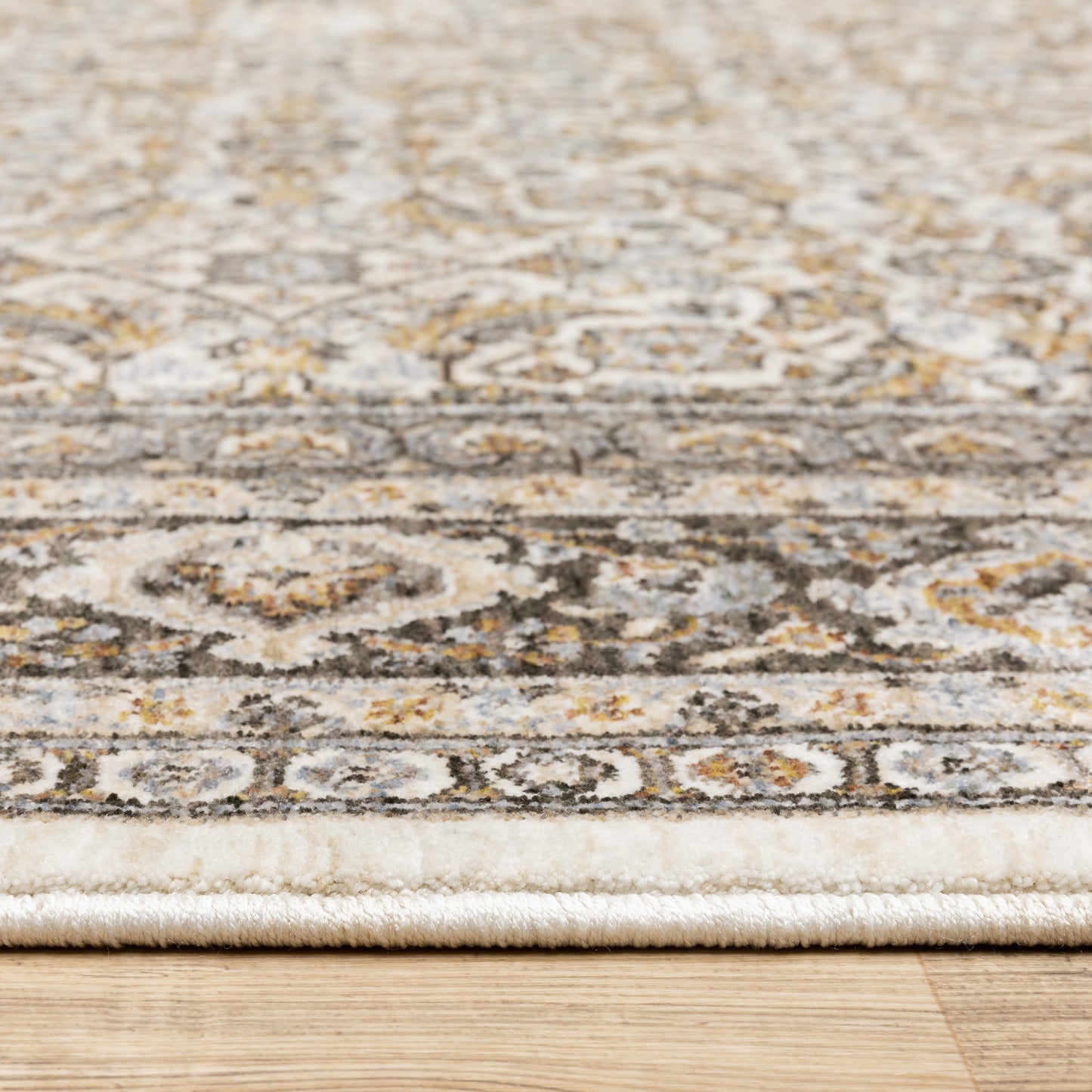 Maharaja Oriental Ivory/ Charcoal Cut Pile Rug