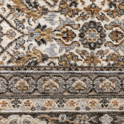 Maharaja Oriental Ivory/ Charcoal Cut Pile Rug