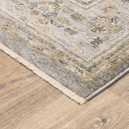 Maharaja Oriental Grey/ Gold Cut Pile Rug