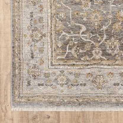 Maharaja Oriental Grey/ Gold Cut Pile Rug