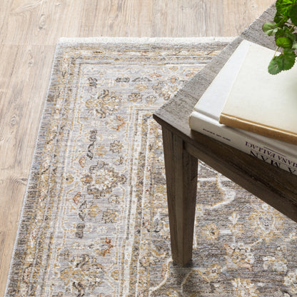 Maharaja Oriental Grey/ Gold Cut Pile Rug