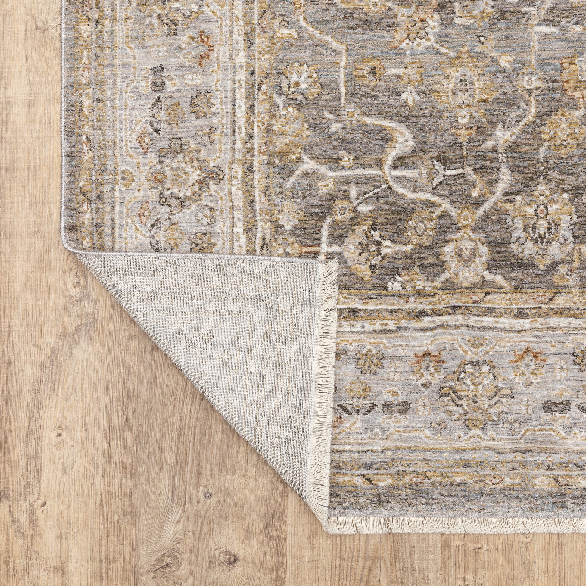 Maharaja Oriental Grey/ Gold Cut Pile Rug