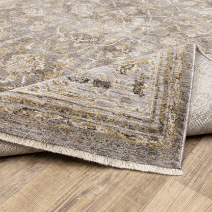 Maharaja Oriental Grey/ Gold Cut Pile Rug