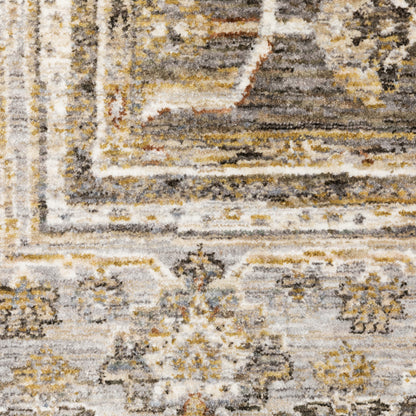 Maharaja Oriental Grey/ Gold Cut Pile Rug