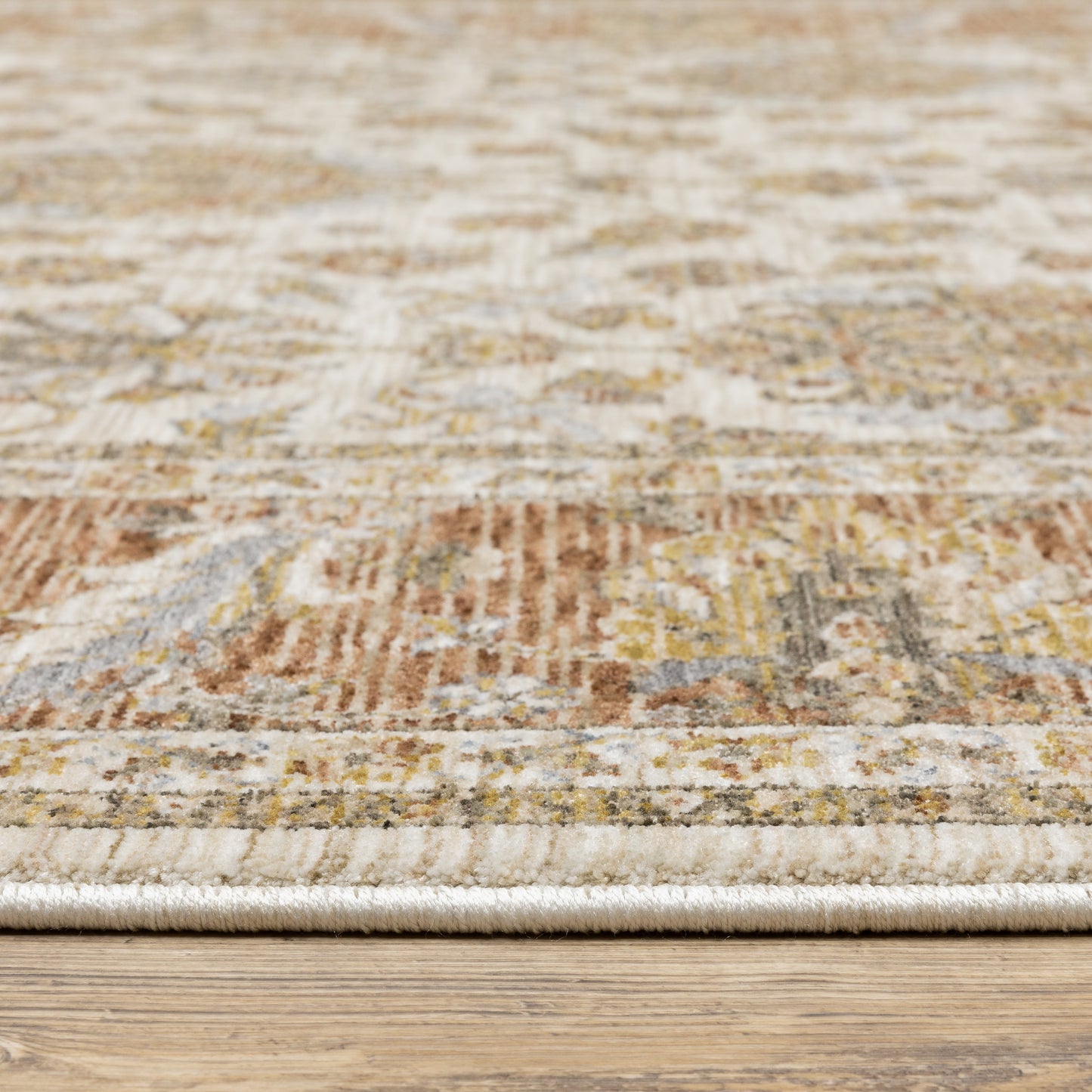Maharaja Oriental Ivory/ Rust Cut Pile Rug