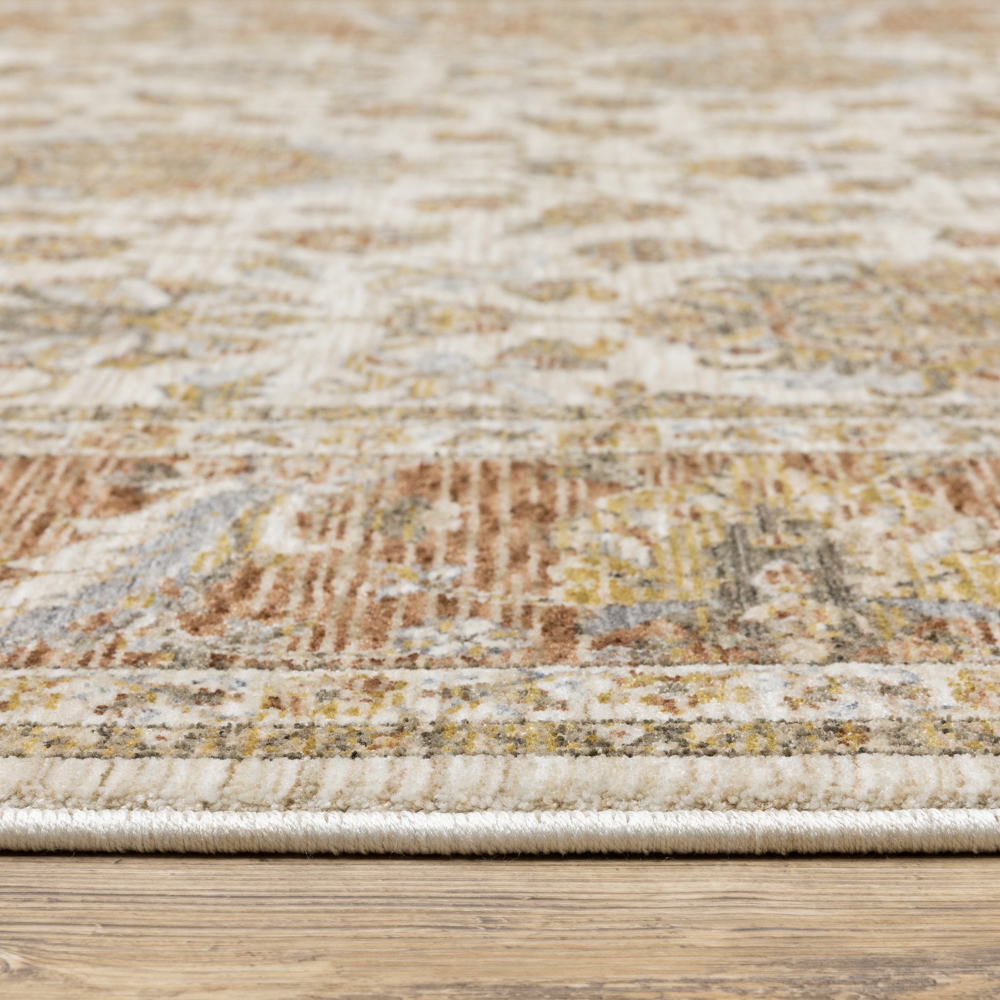 Maharaja Oriental Ivory/ Rust Cut Pile Rug