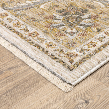 Maharaja Oriental Ivory/ Gold Cut Pile Rug