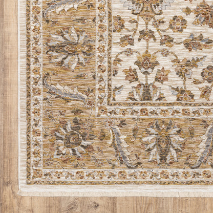 Maharaja Oriental Ivory/ Gold Cut Pile Rug