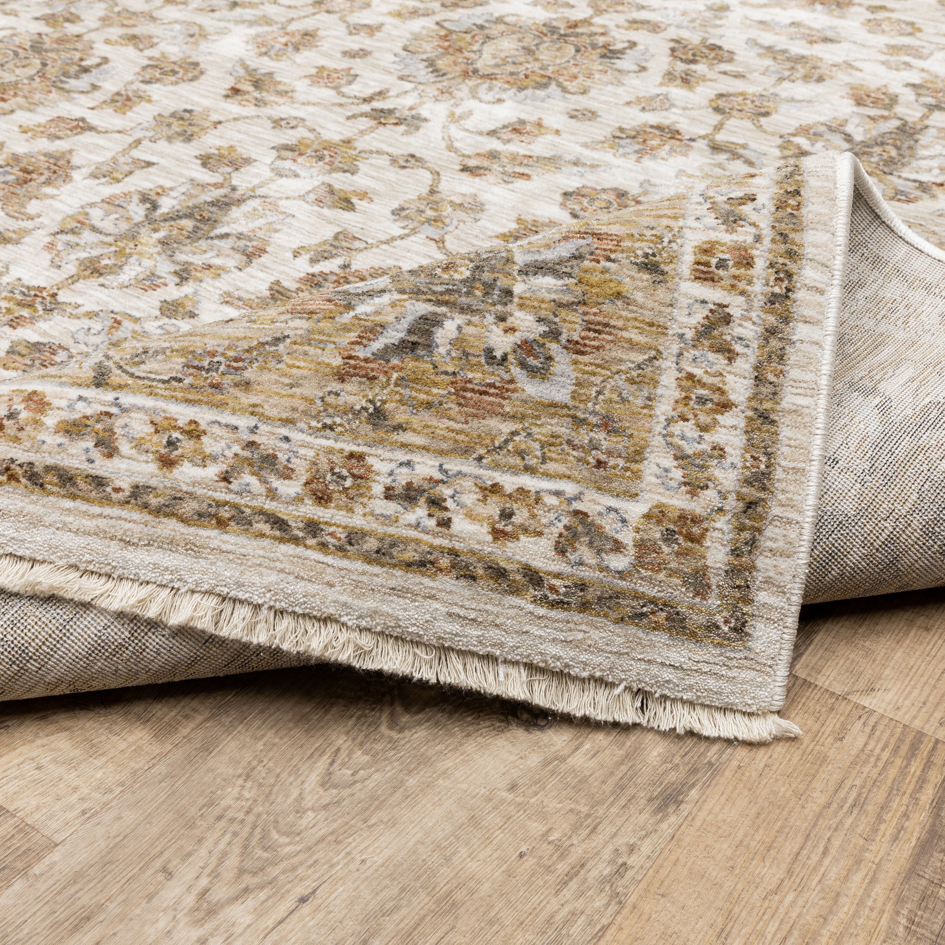 Maharaja Oriental Ivory/ Gold Cut Pile Rug
