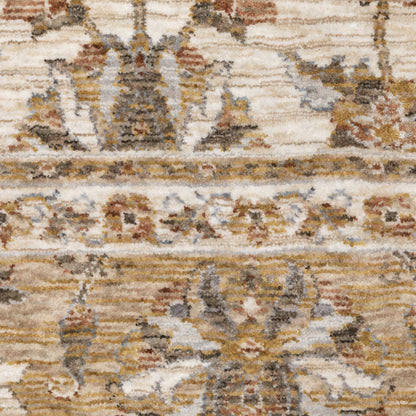 Maharaja Oriental Ivory/ Gold Cut Pile Rug