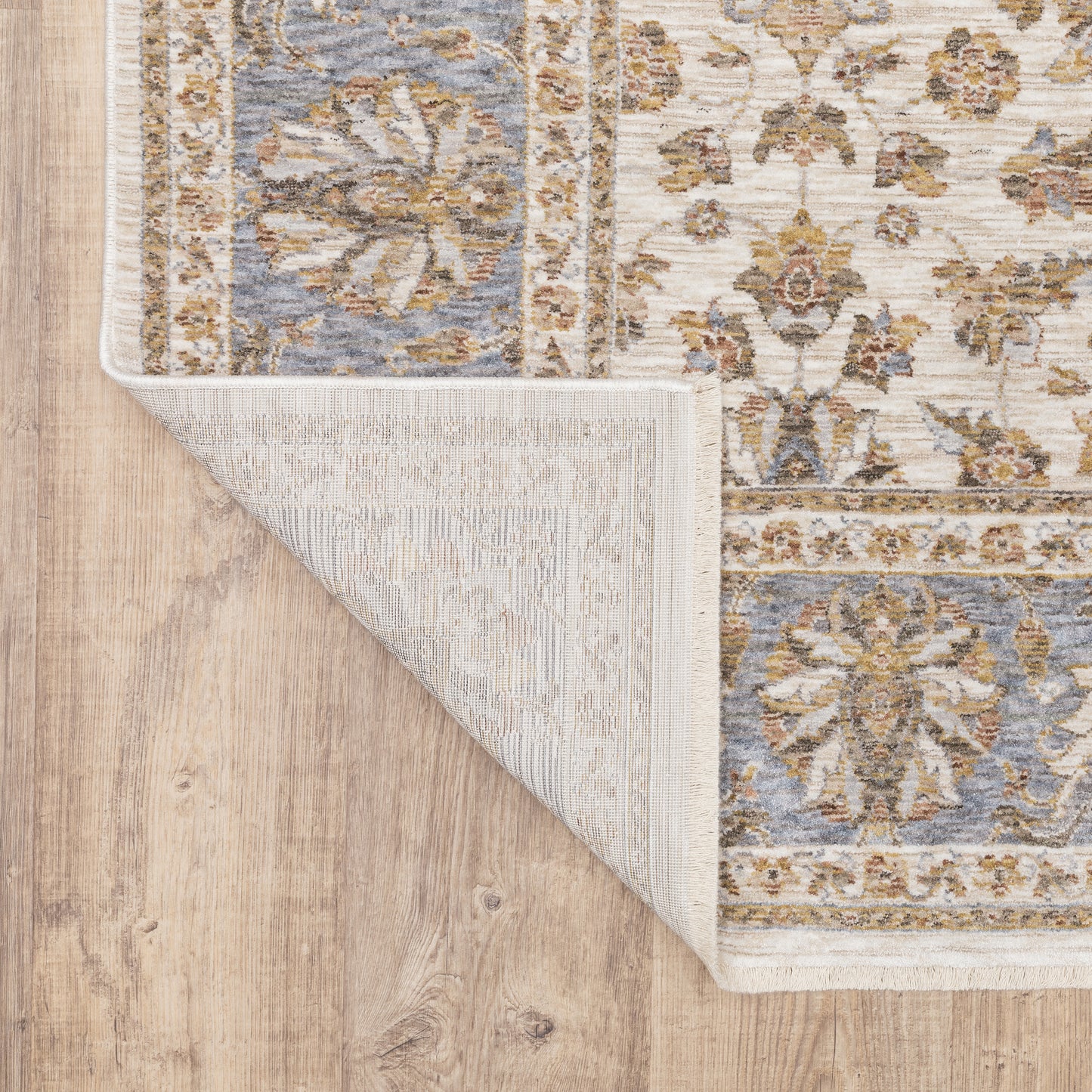 Maharaja Oriental Ivory/ Blue Cut Pile Rug