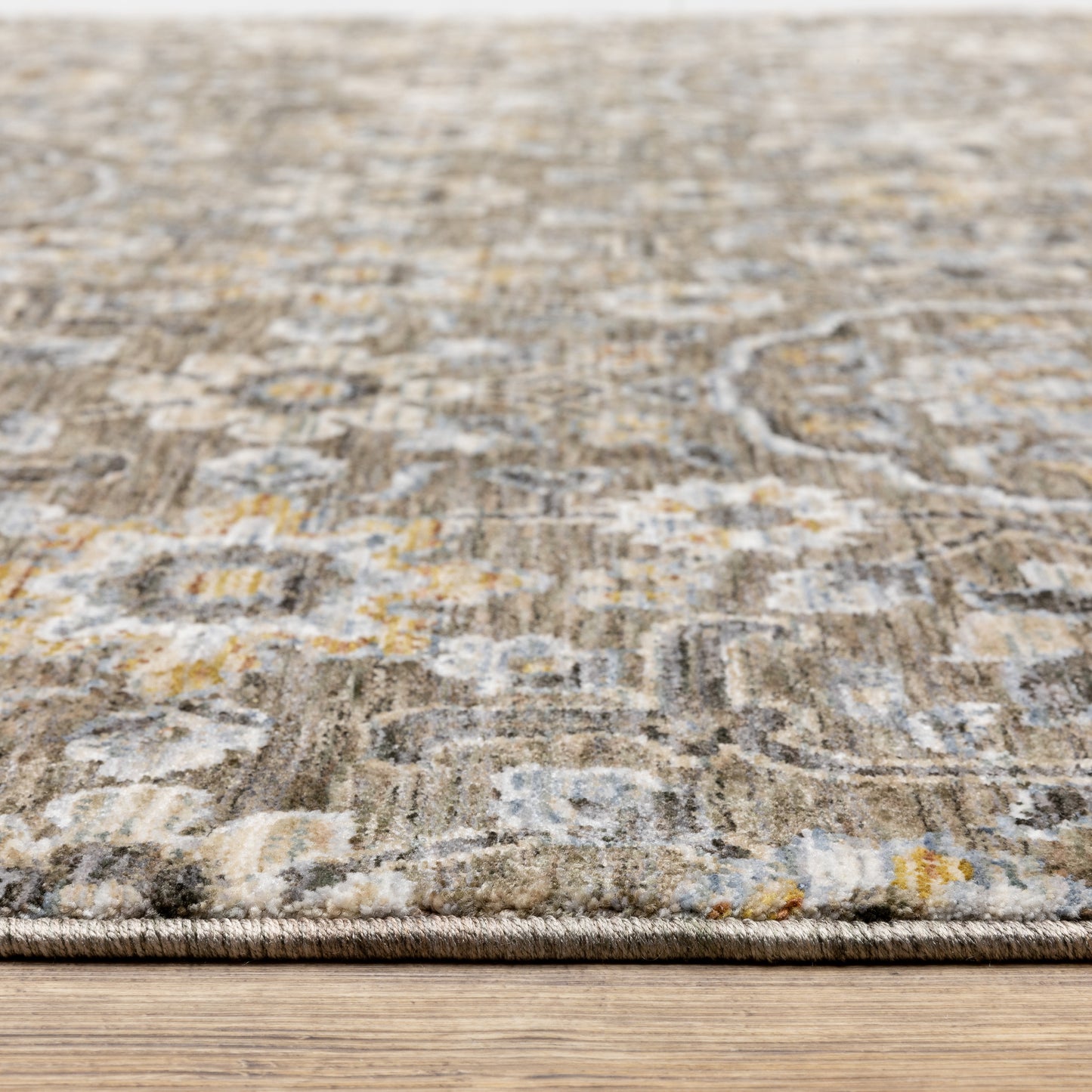 Maharaja Floral Grey/ Gold Cut Pile Rug