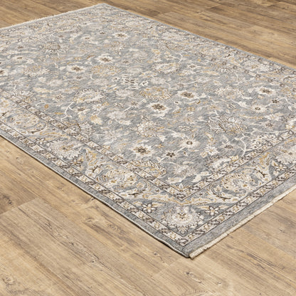 Maharaja Oriental Blue/ Ivory Cut Pile Rug