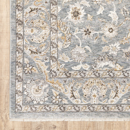Maharaja Oriental Blue/ Ivory Cut Pile Rug