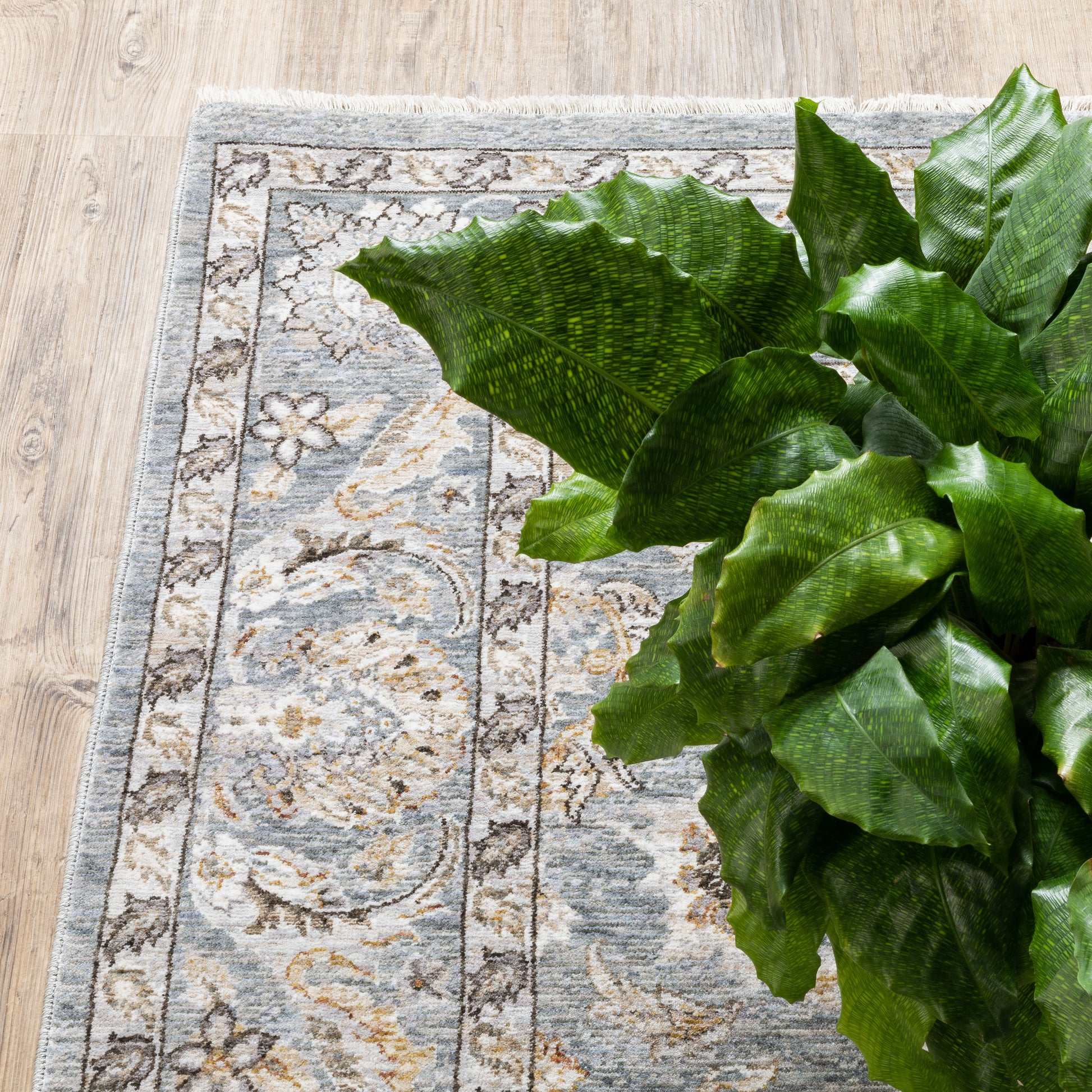 Maharaja Oriental Blue/ Ivory Cut Pile Rug
