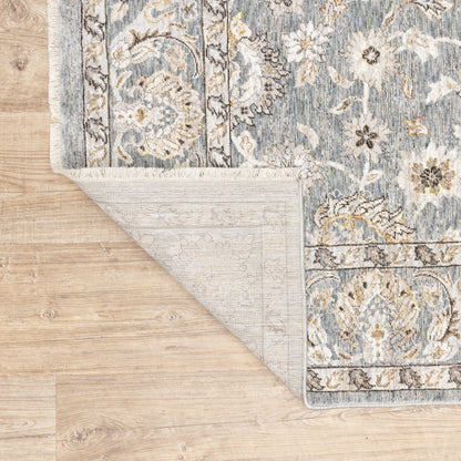 Maharaja Oriental Blue/ Ivory Cut Pile Rug