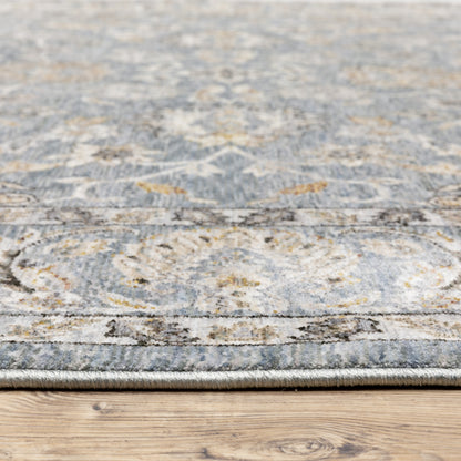 Maharaja Oriental Blue/ Ivory Cut Pile Rug