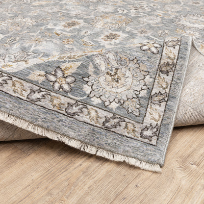 Maharaja Oriental Blue/ Ivory Cut Pile Rug