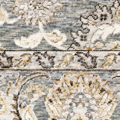 Maharaja Oriental Blue/ Ivory Cut Pile Rug