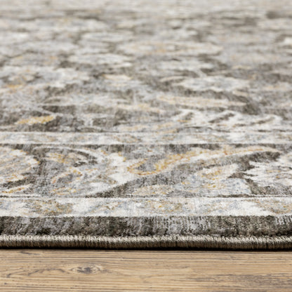 Maharaja Oriental Charcoal/ Ivory Cut Pile Rug