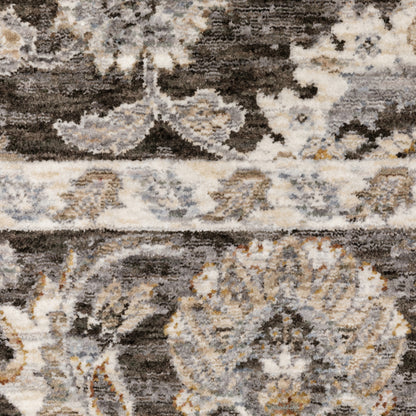 Maharaja Oriental Charcoal/ Ivory Cut Pile Rug