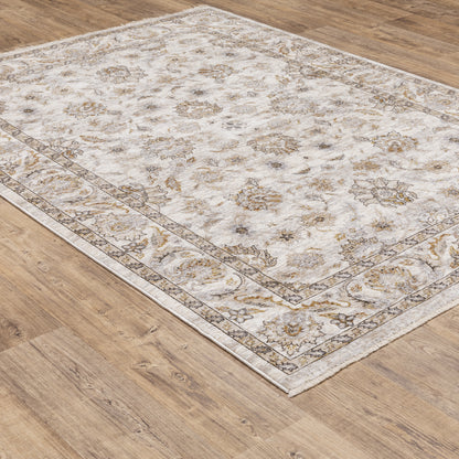 Maharaja Oriental Ivory/ Grey Cut Pile Rug