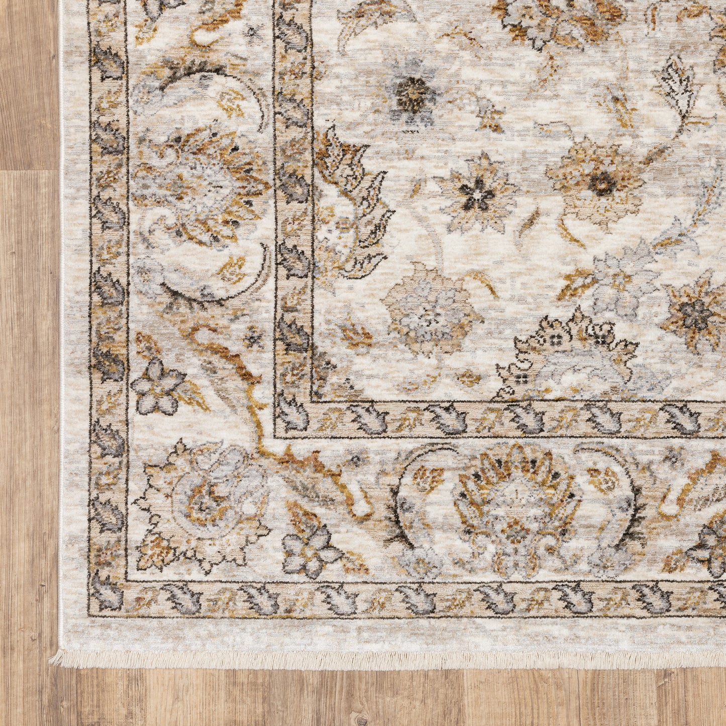Maharaja Oriental Ivory/ Grey Cut Pile Rug