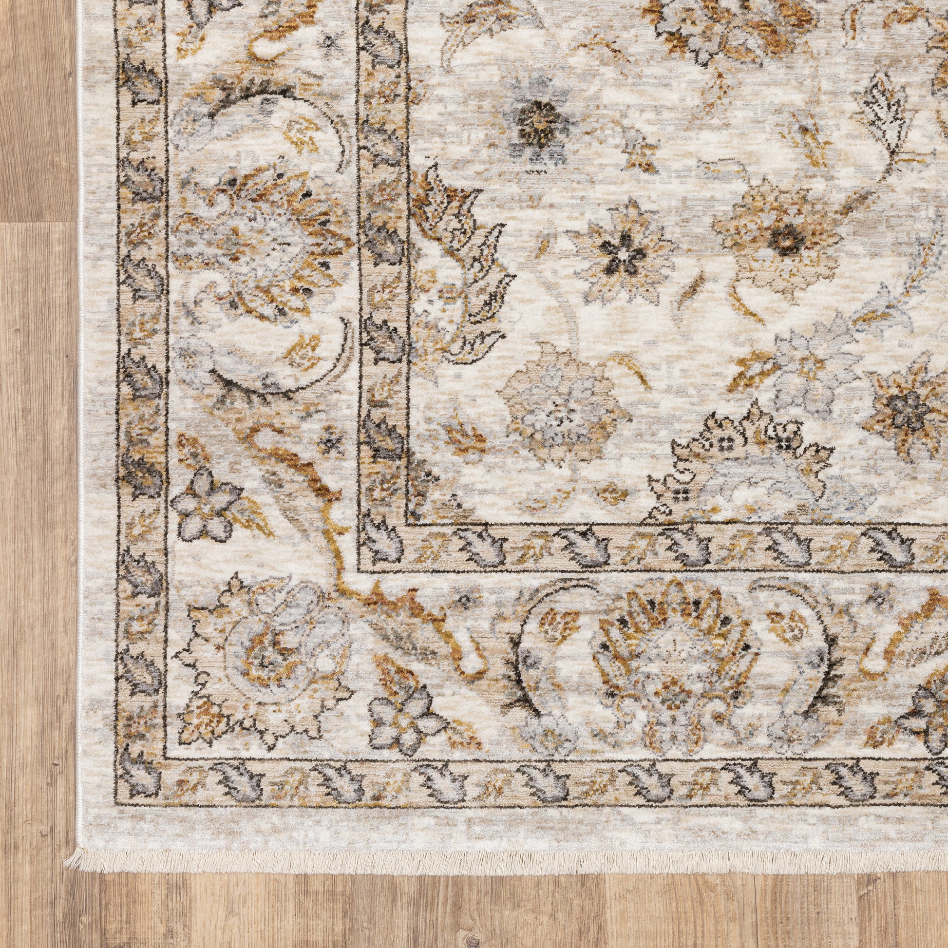Maharaja Oriental Ivory/ Grey Cut Pile Rug