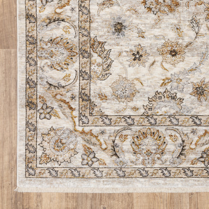 Maharaja Oriental Ivory/ Grey Cut Pile Rug
