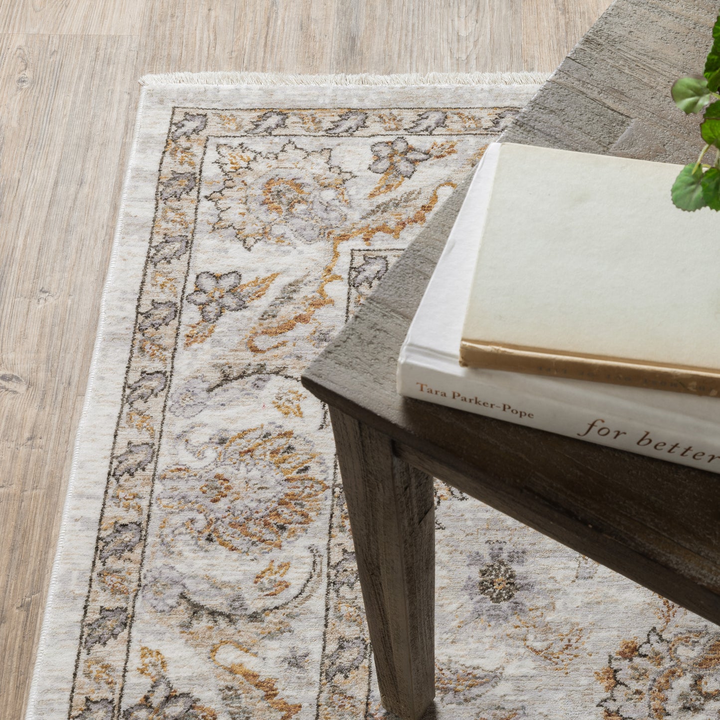Maharaja Oriental Ivory/ Grey Cut Pile Rug