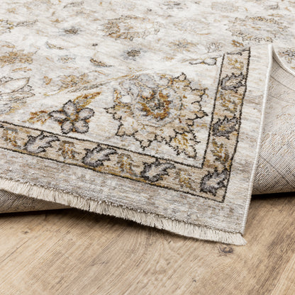 Maharaja Oriental Ivory/ Grey Cut Pile Rug