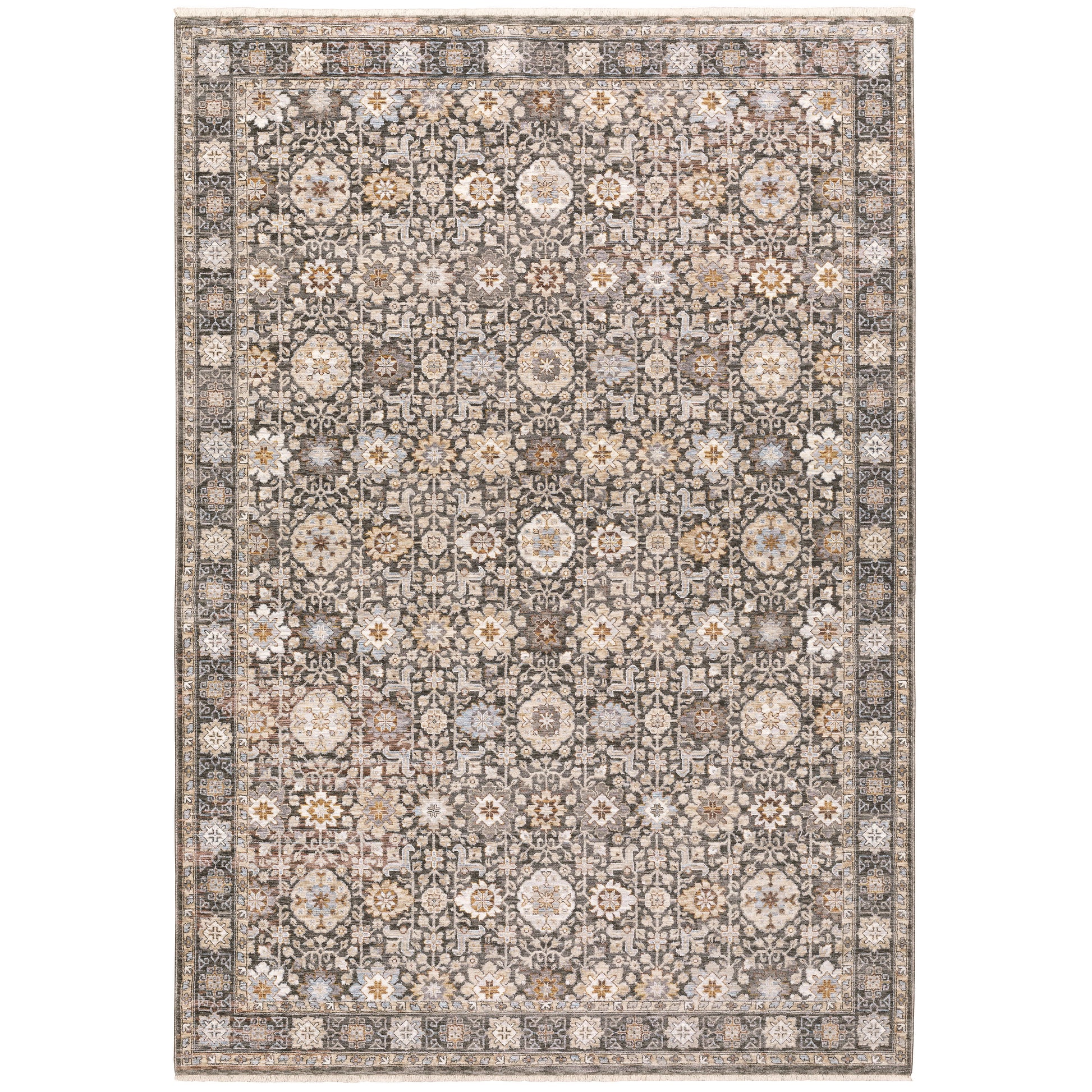 Maharaja 071N1 Charcoal Floral Rug