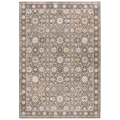 Maharaja 071N1 Charcoal Floral Rug