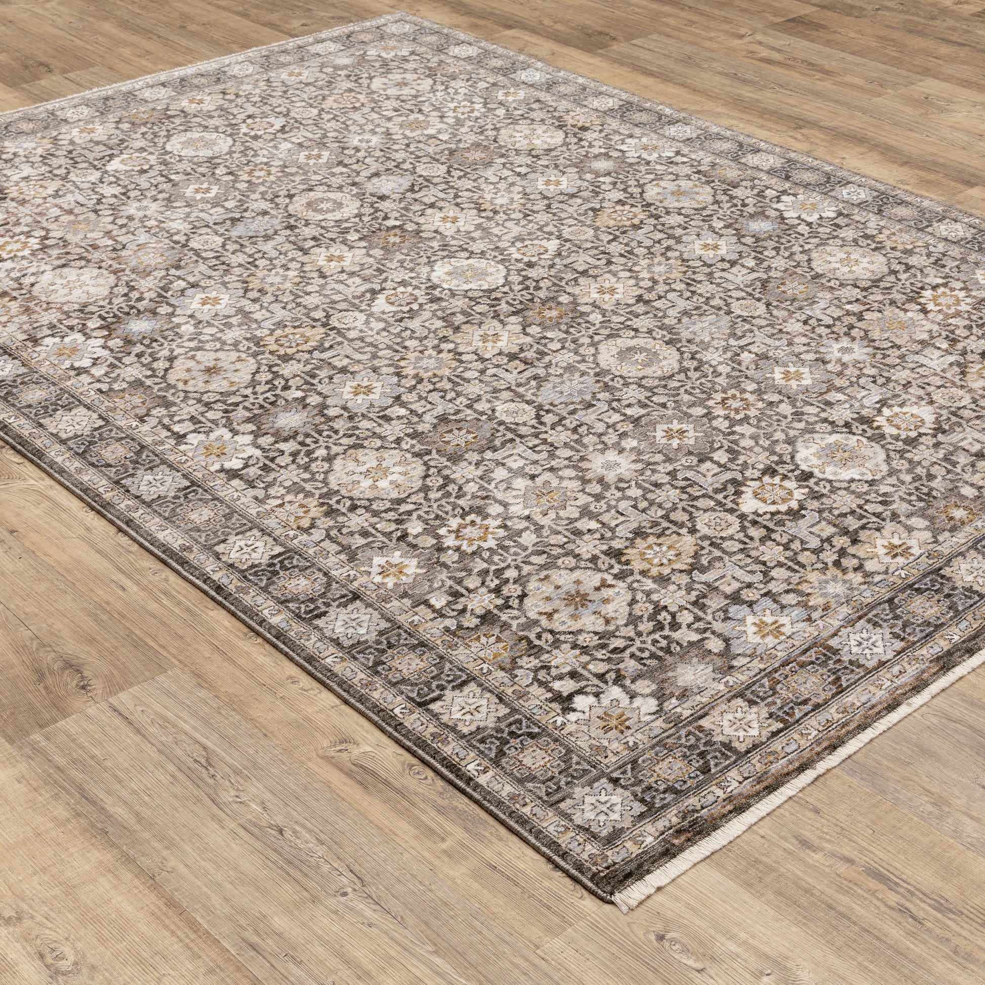 Maharaja 071N1 Charcoal Floral Rug