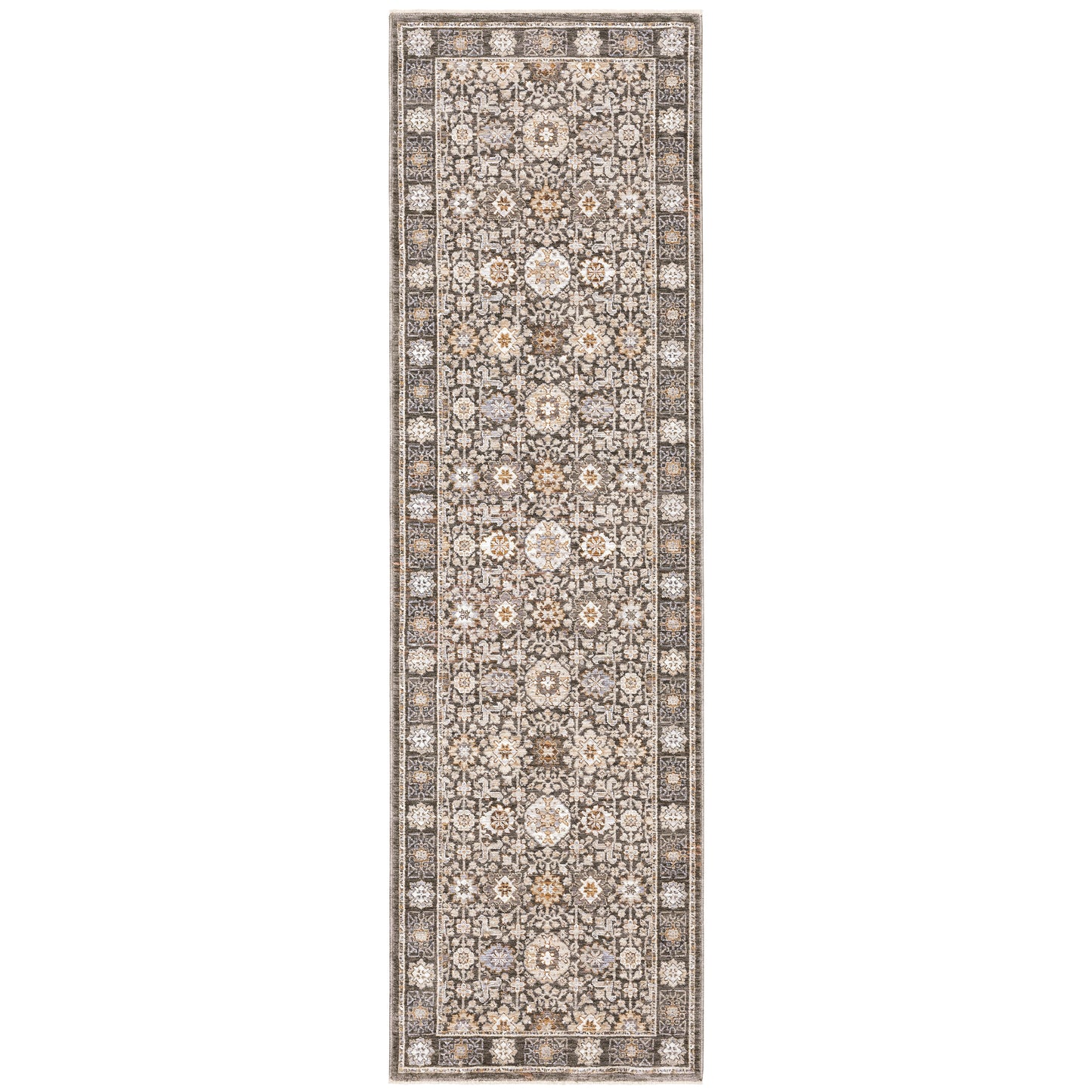 Maharaja 071N1 Charcoal Floral Rug