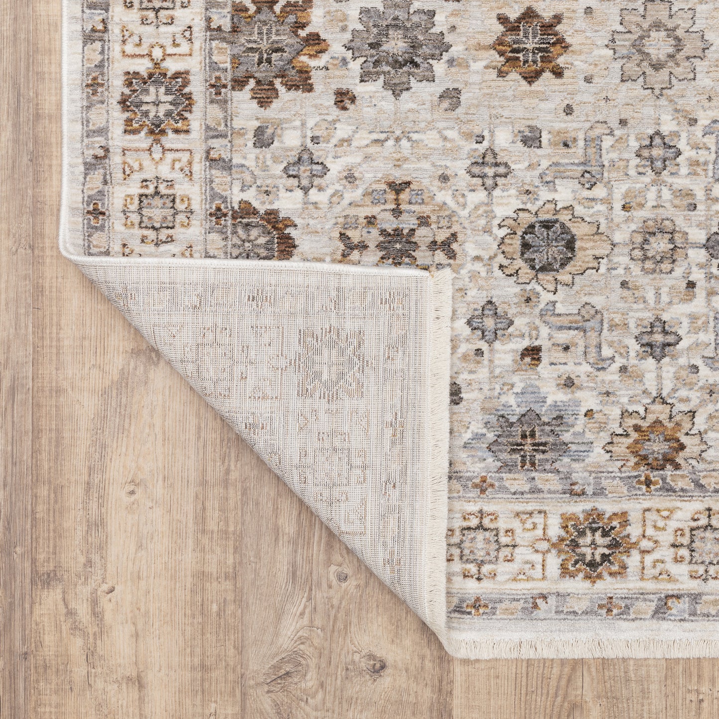 Maharaja Floral Ivory/ Multi Oriental Cut Pile Rug