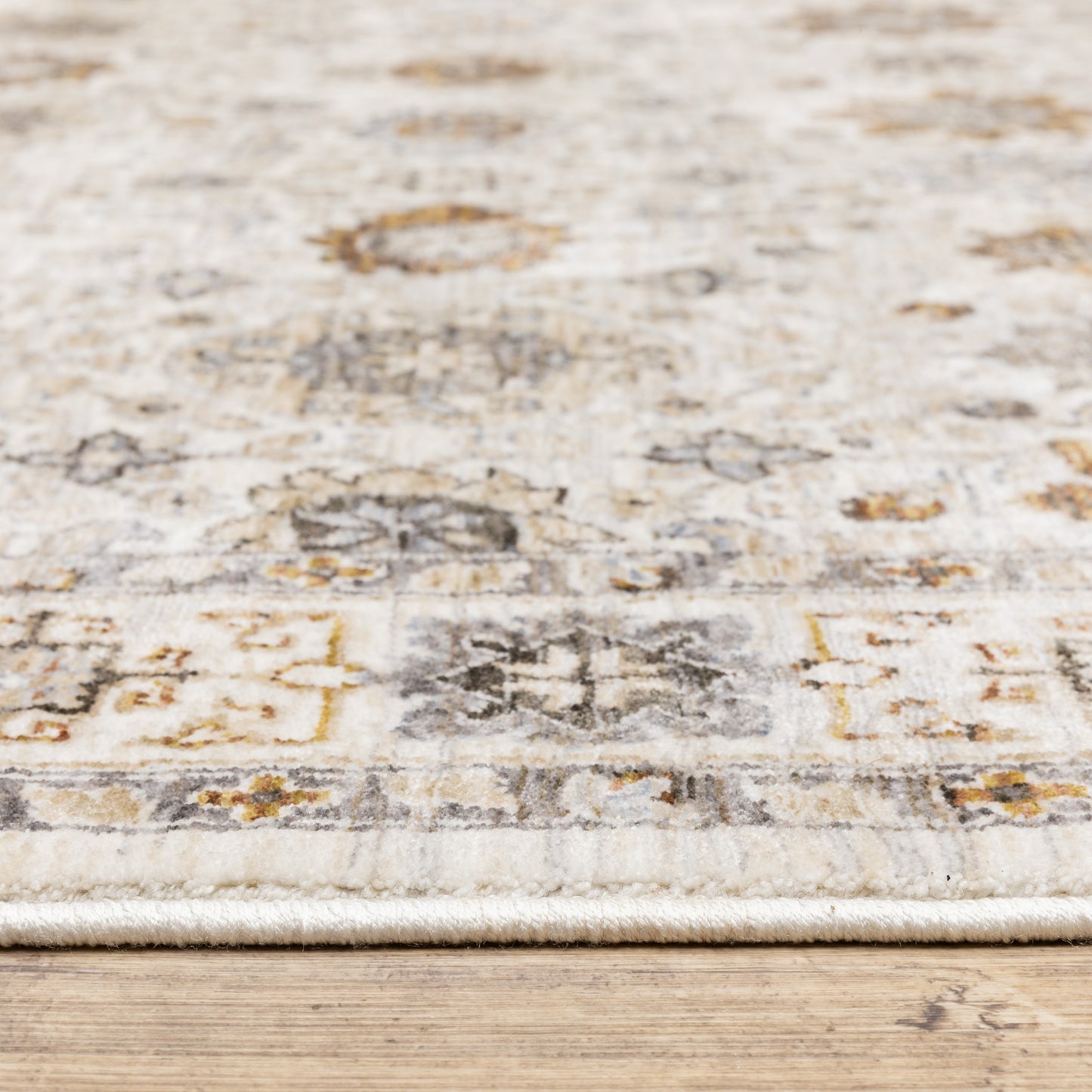 Maharaja Floral Ivory/ Multi Oriental Cut Pile Rug
