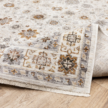 Maharaja Floral Ivory/ Multi Oriental Cut Pile Rug