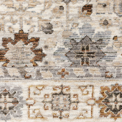 Maharaja Floral Ivory/ Multi Oriental Cut Pile Rug