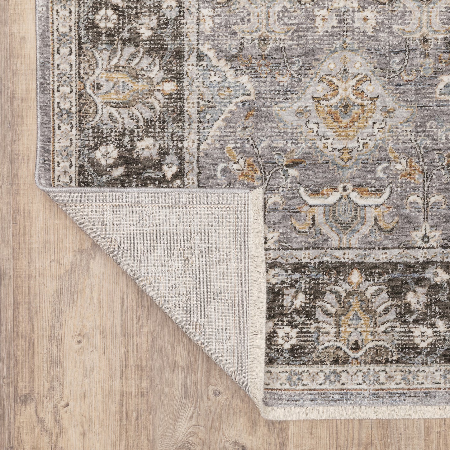 Maharaja Distressed Grey/ Blue Oriental Cut Pile Rug