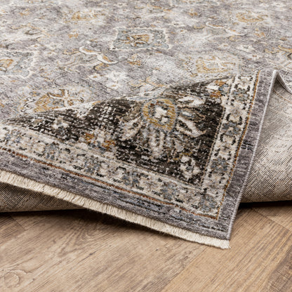 Maharaja Distressed Grey/ Blue Oriental Cut Pile Rug