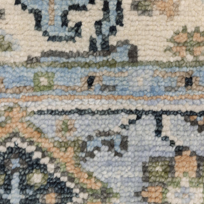 Majorca Floral Ivory/ Blue Oriental Loop Pile Rug