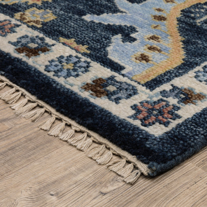 Majorca Oriental Blue/ Multi Floral Loop Pile Rug