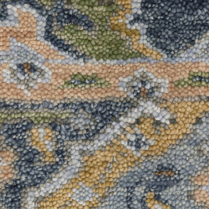 Majorca Floral Blue/ Green Loop Pile Rug